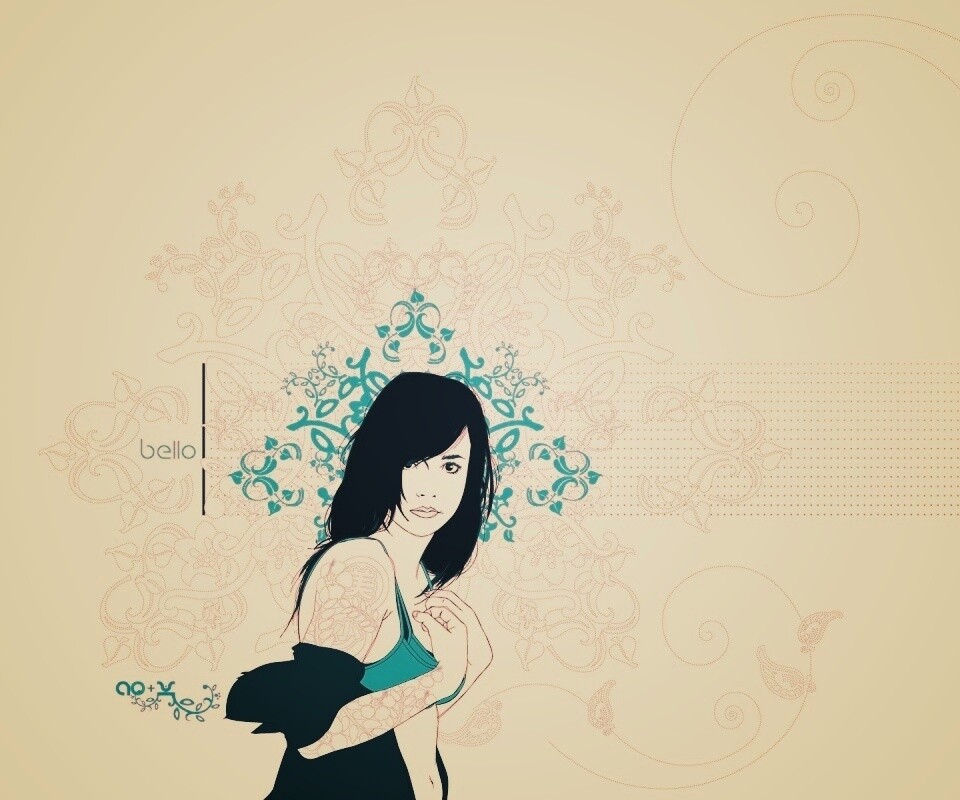 Векторная девушка обои