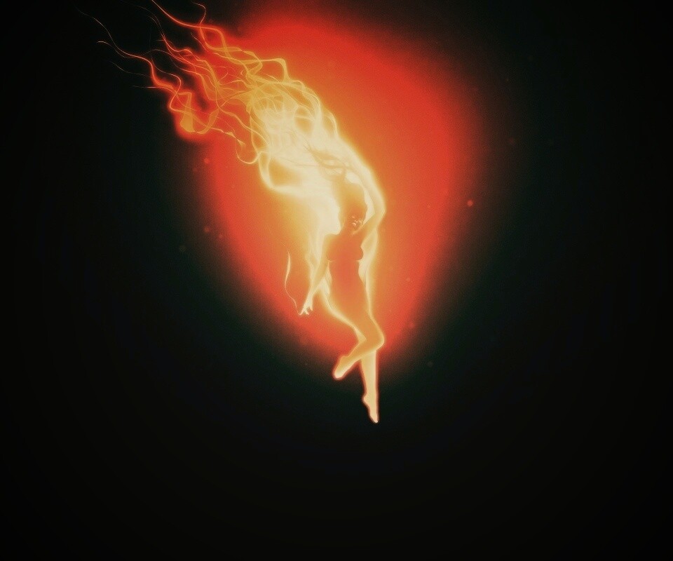 Огненная девушка обои