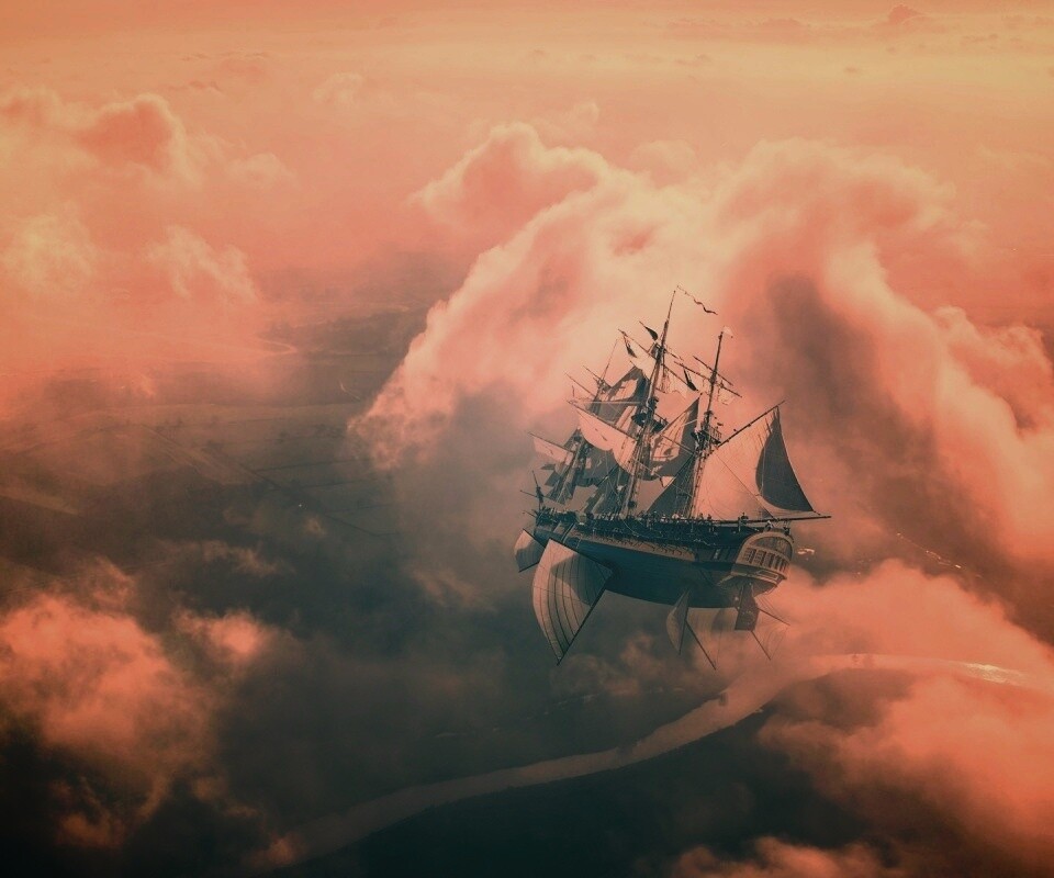 Летающий корабль обои