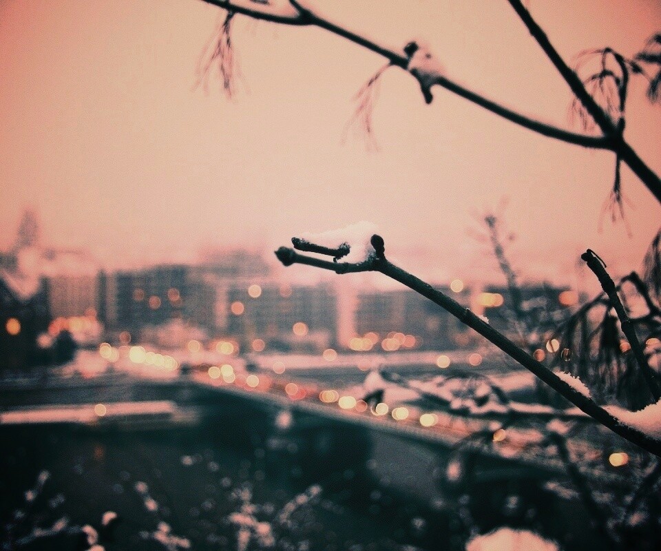 Зима в городе обои