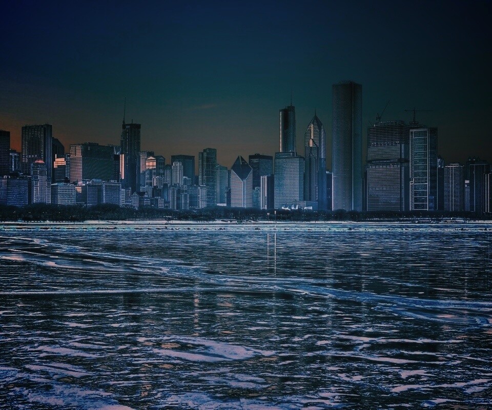 Зима в мегаполисе обои