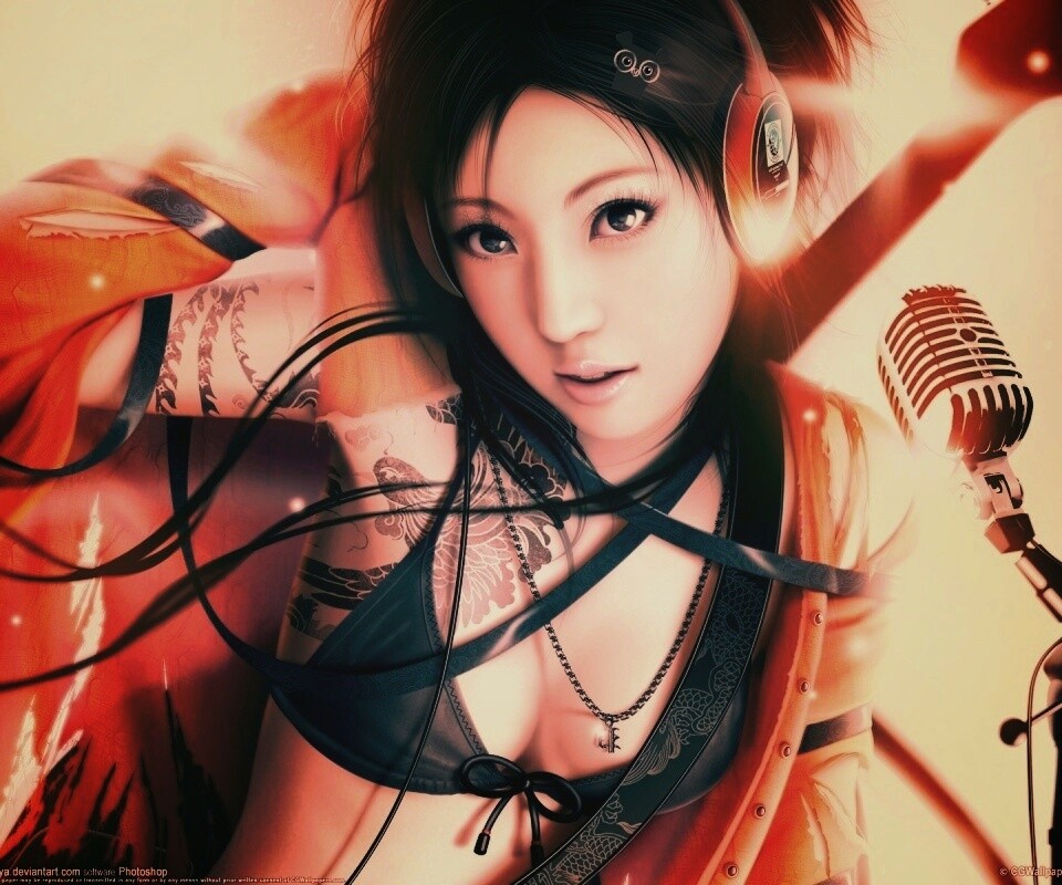 Поющая японка обои