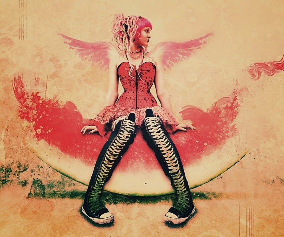 Арбузная девушка обои