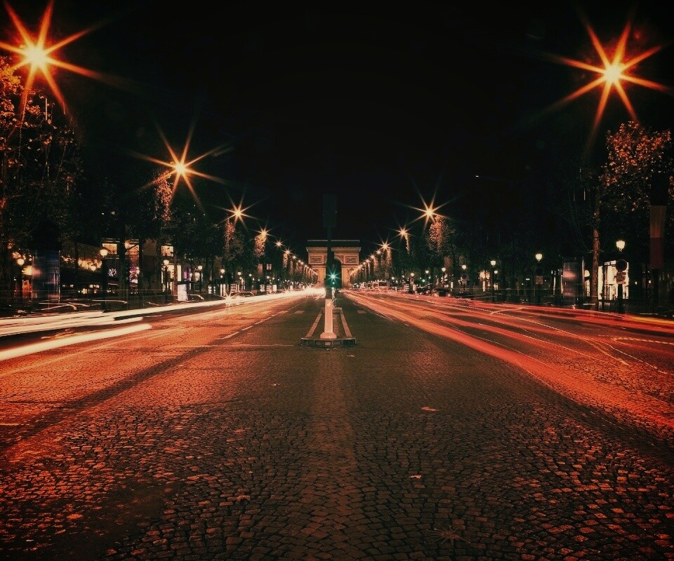 Ночной париж обои