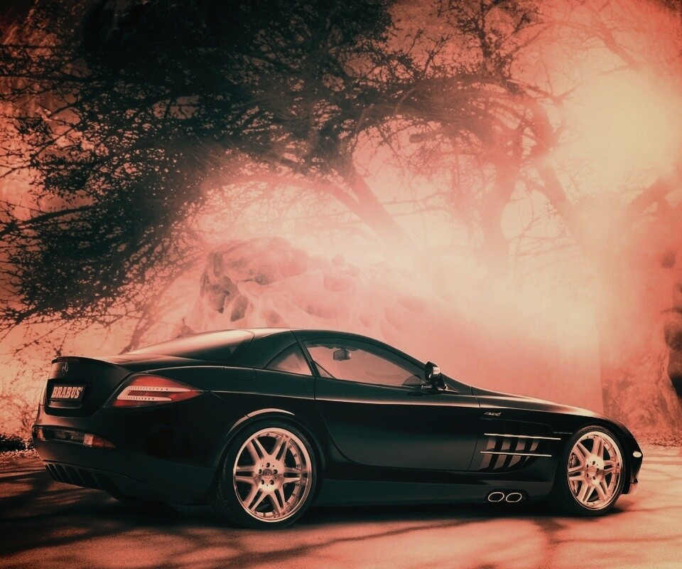 Черный спорткар Мерседес обои