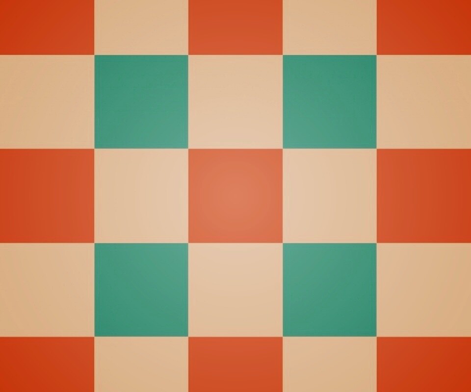 Оранжевые голубые и белые клетки обои