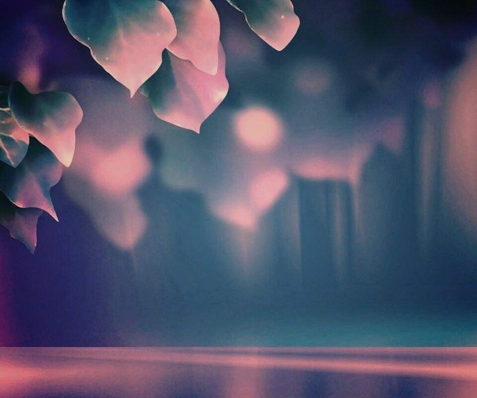 Синие листья обои