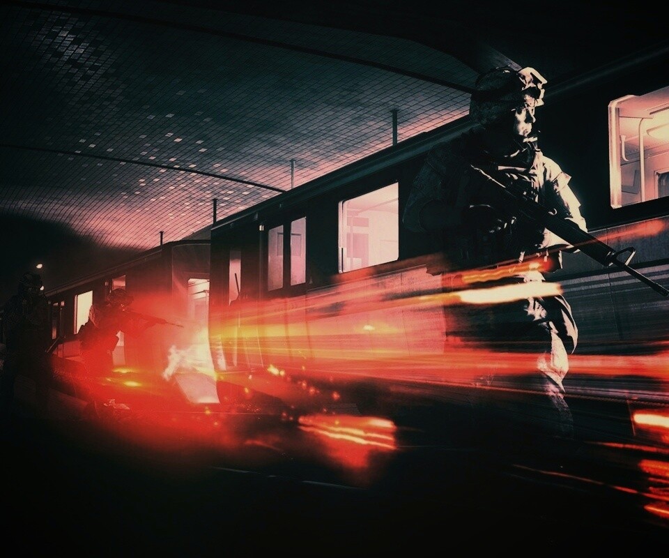 Солдаты на станции метро обои