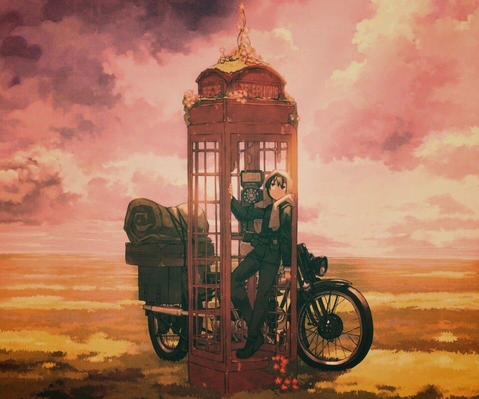 Парень в телефонной будке обои