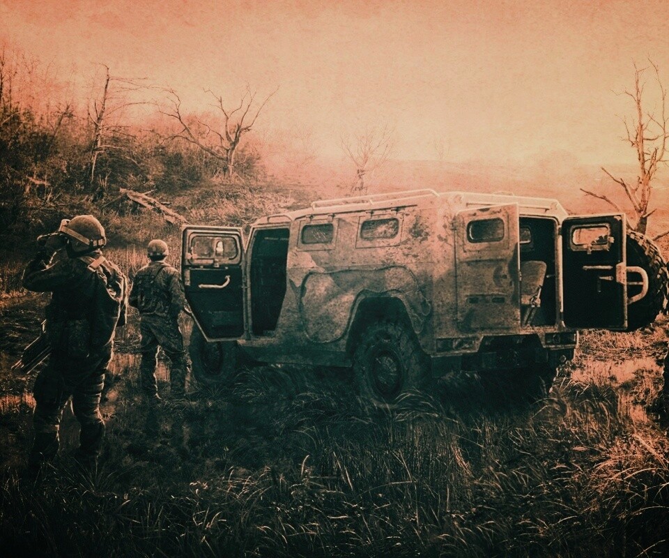 Солдаты из сталкера на болоте обои