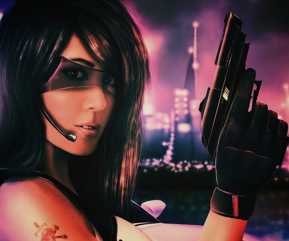 Девушка из будущего с пистолетом обои