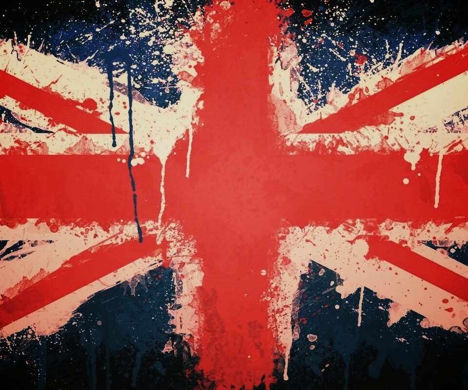 Британский флаг нарисованный краской обои