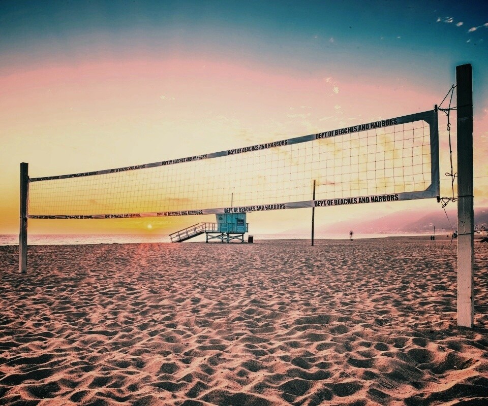 Сетка для волейбола на пляже обои