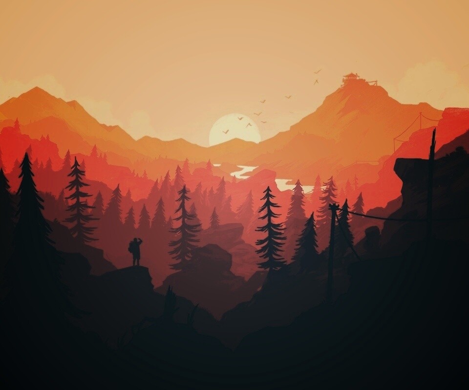 Красный Firewatch обои