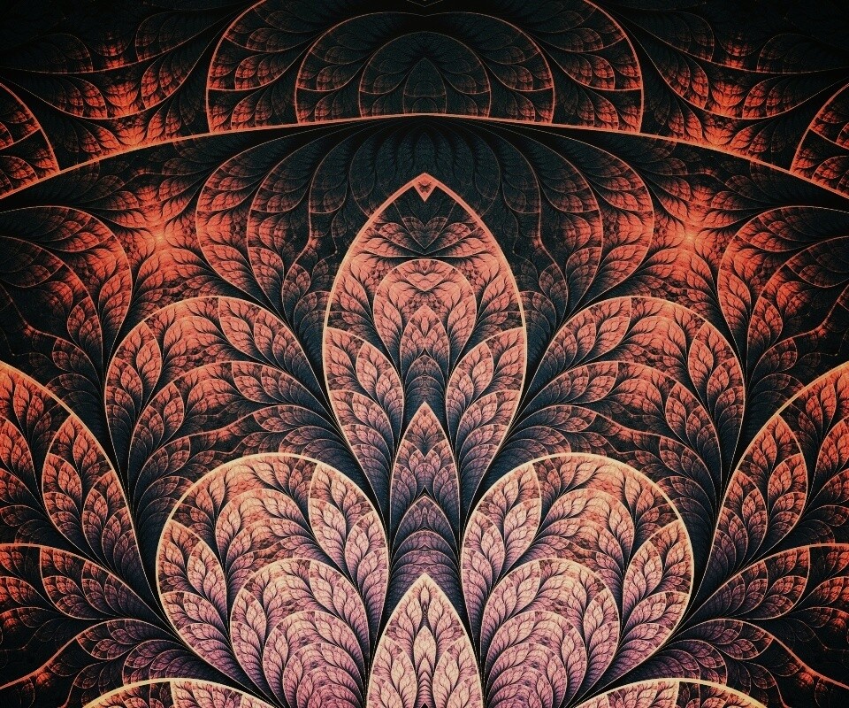 Фрактальные листья обои
