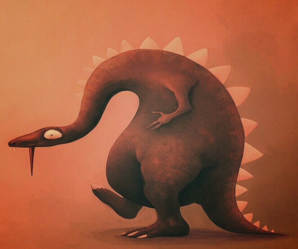 Рисованый динозавр обои