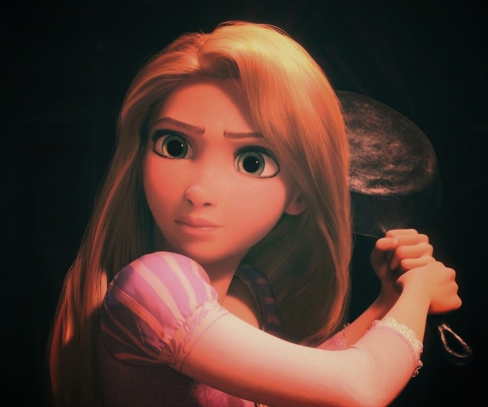 Рапунцель с сковородкой обои