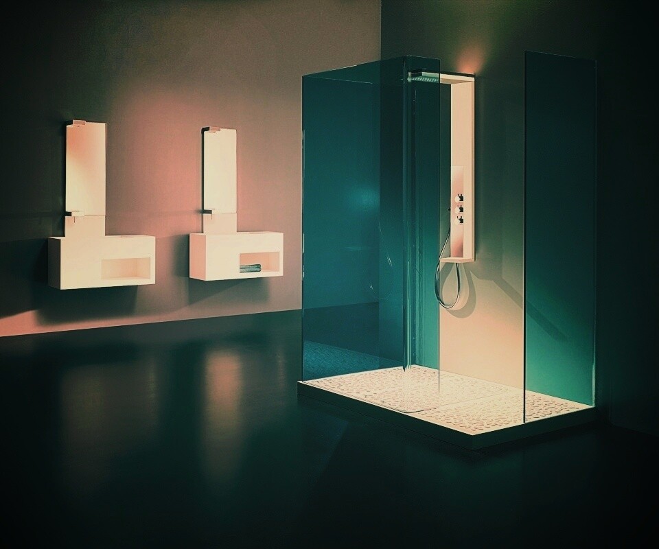 Ванная комната в стиле hi tech обои