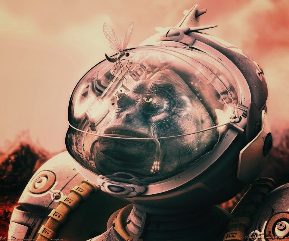 Инопланетянин и стрекоза обои