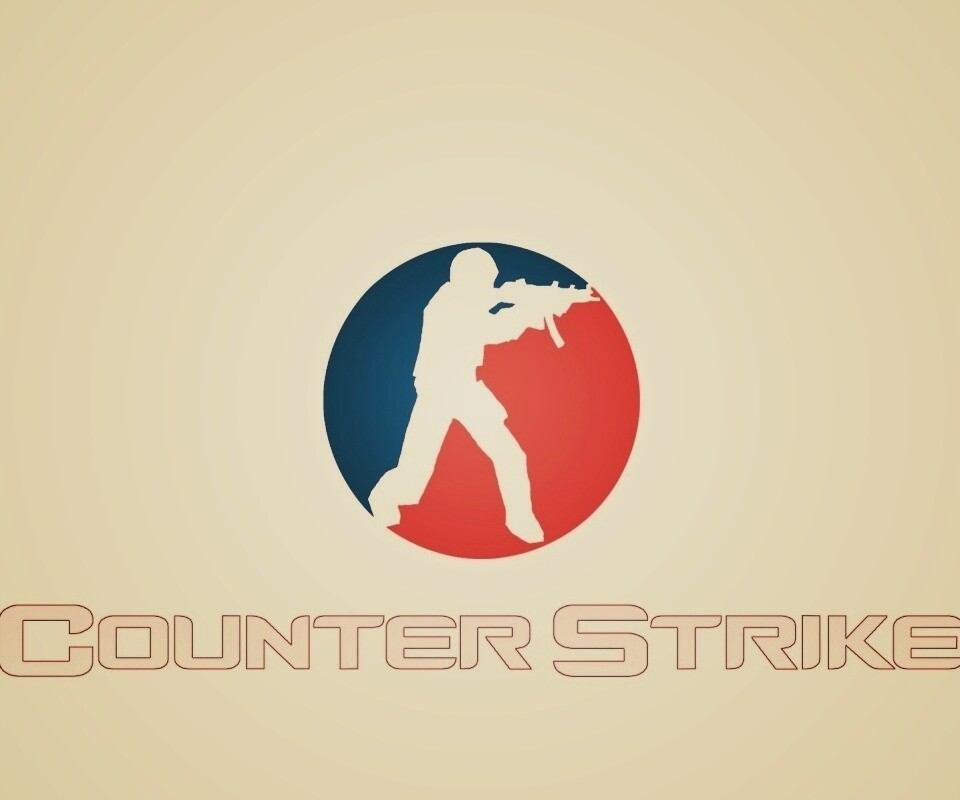 Логотип Counter Strike на белом фоне обои