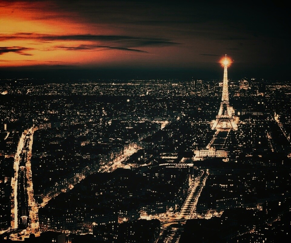 Ночной париж обои