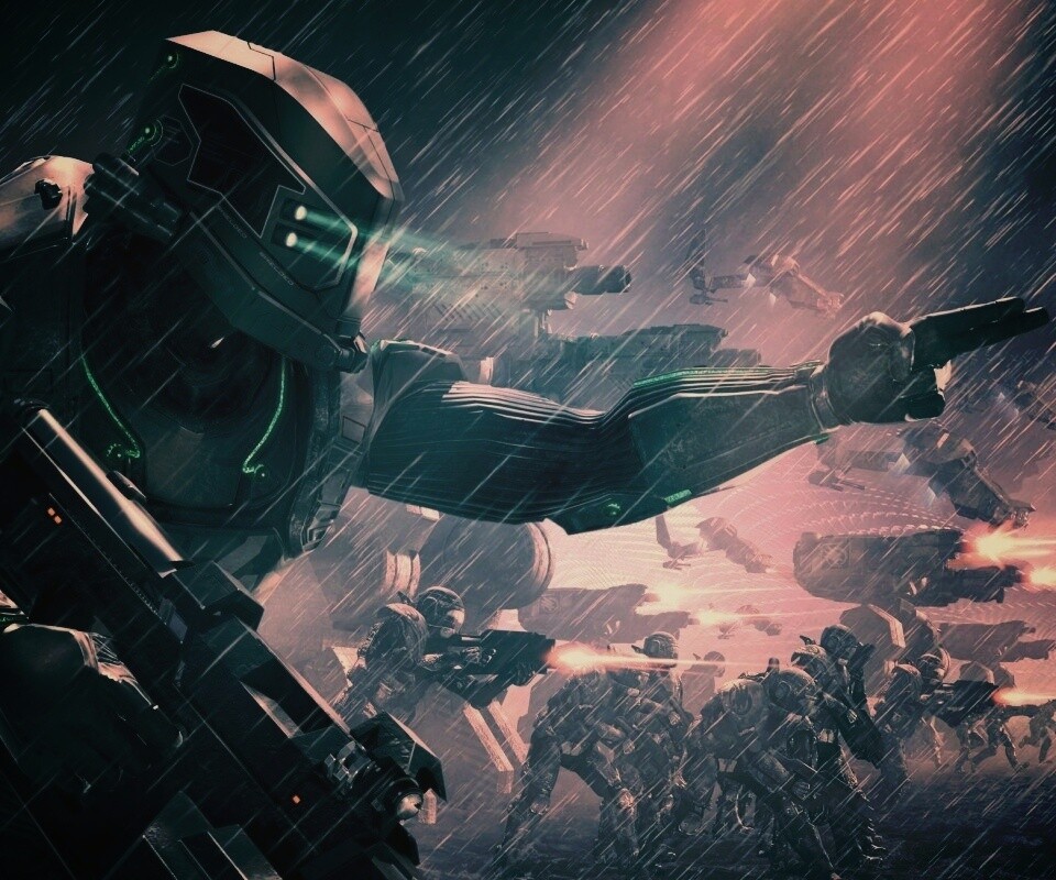 Бой под дождем обои