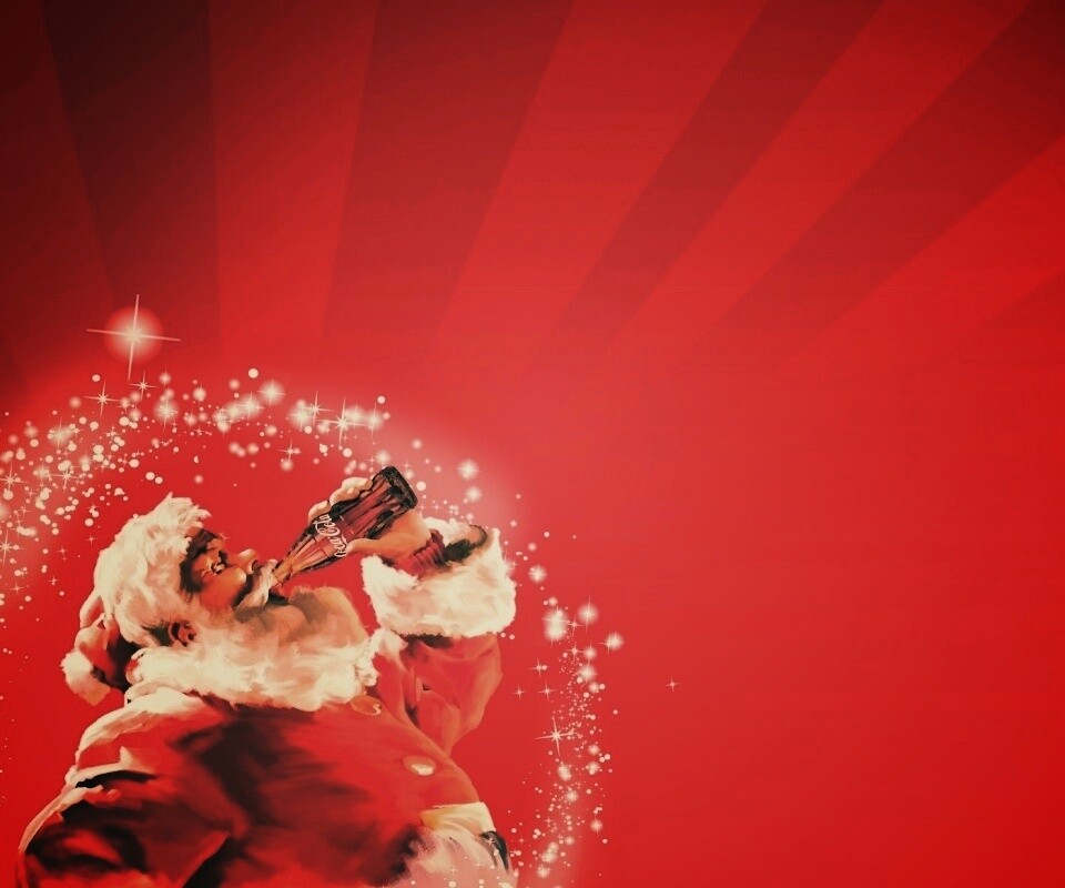 Санта Клаус с кока-колой обои