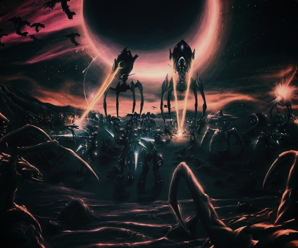 Протосы против зергов обои