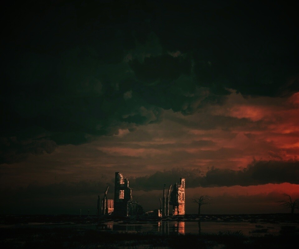 Руины здания обои