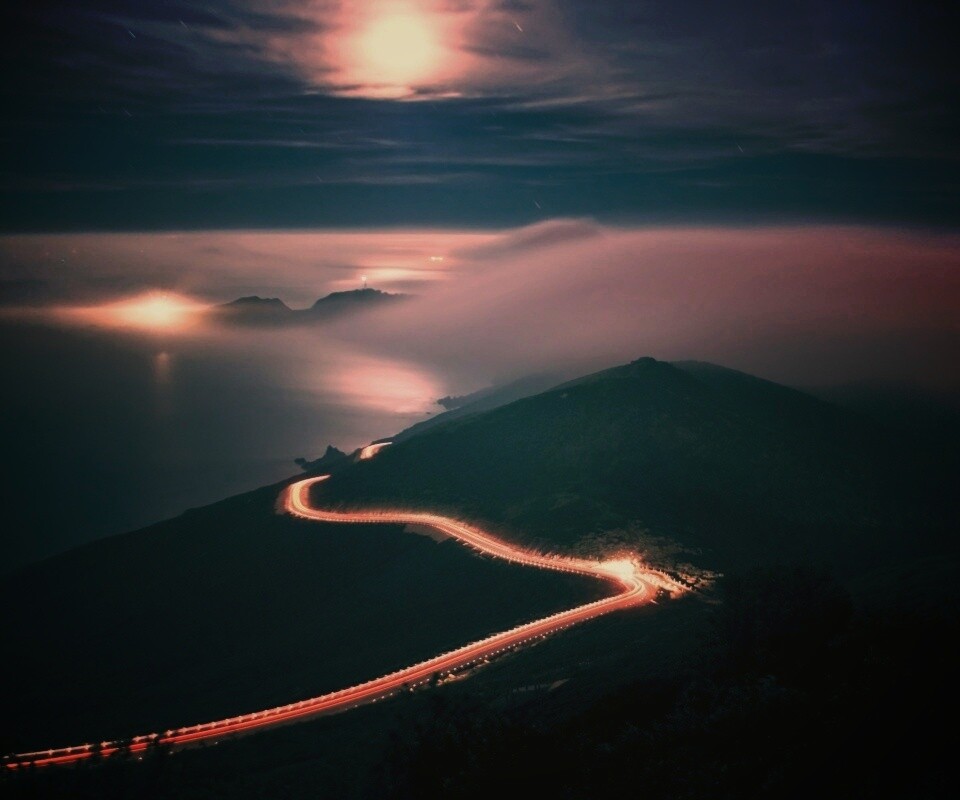 Ночное шоссе обои