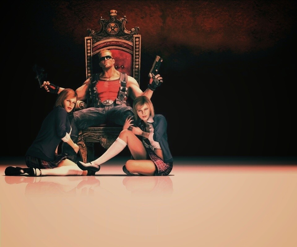 Duke Nukem на троне обои