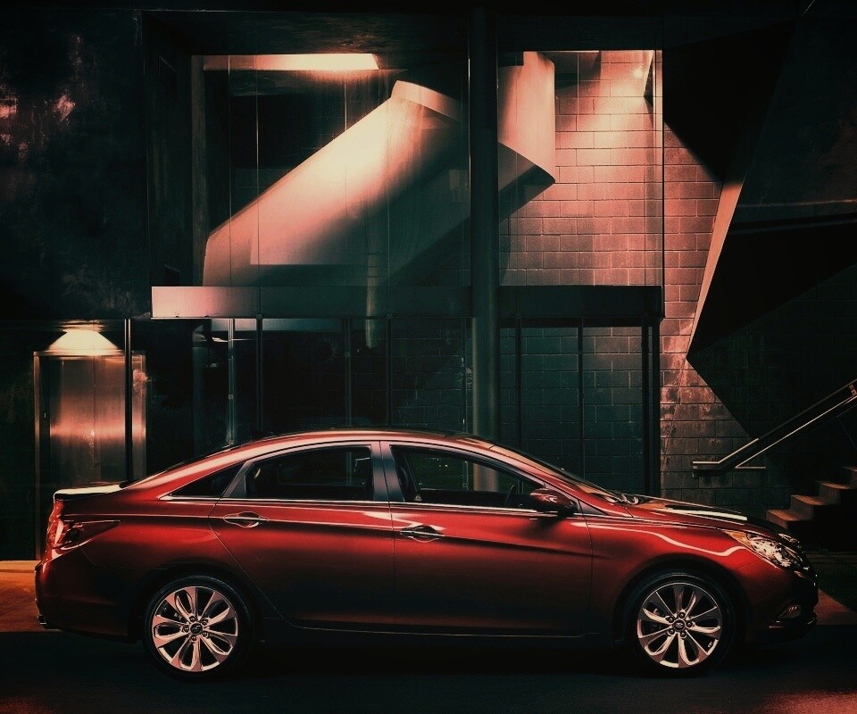 Красный хёндай солярис обои