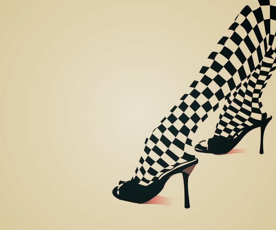 Ножки в шахматных колготах обои
