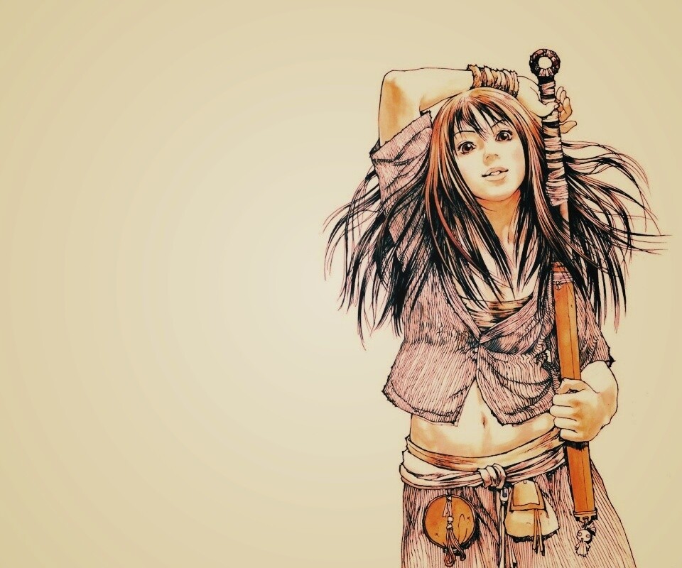 Девушка с битой обои