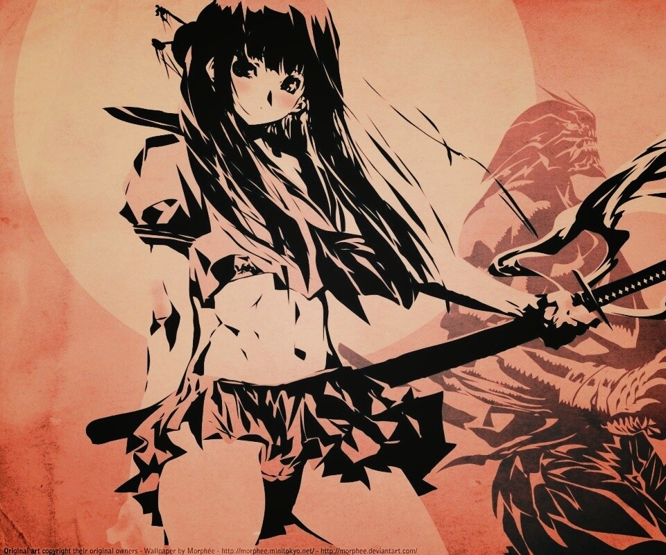 Девушка с мечом обои