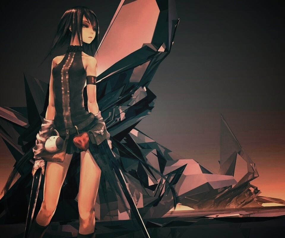 Девушка с двумя мечами обои