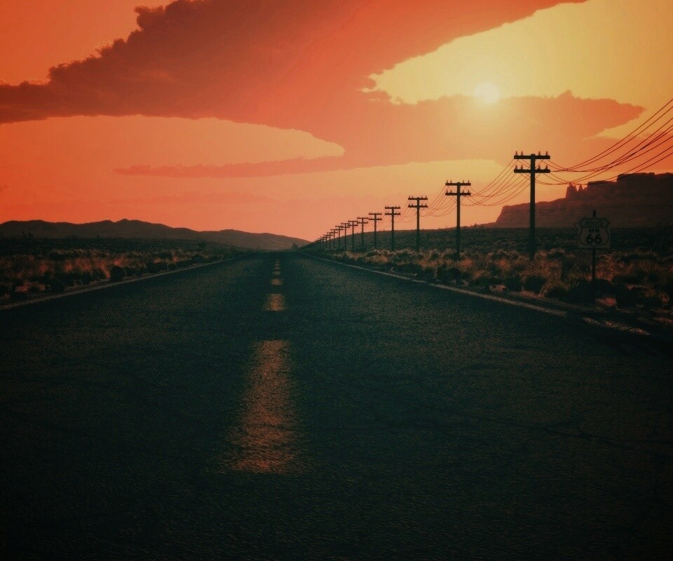 Дорога в пустыне обои