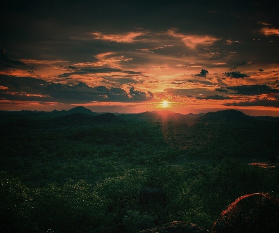 Закат в Африке обои