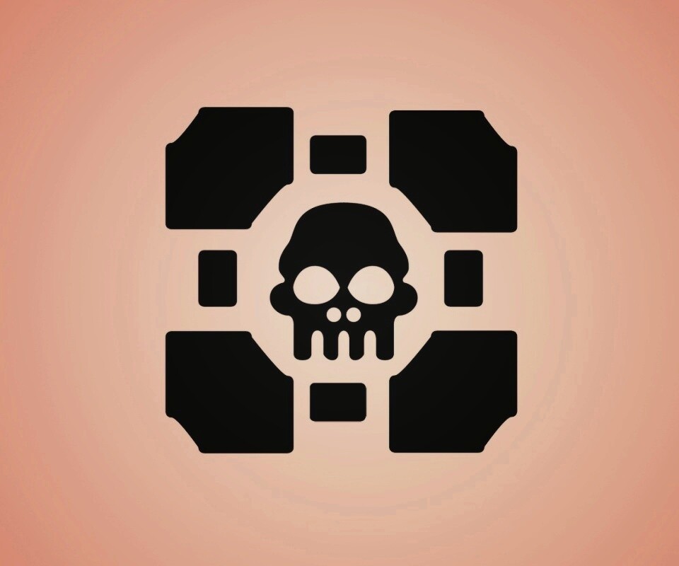 Куб с черепом обои