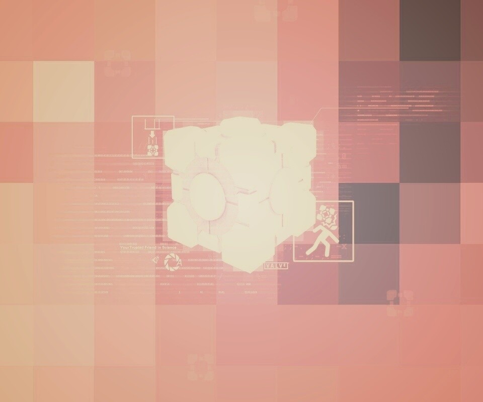 Высокотехнологичный куб из Портал обои