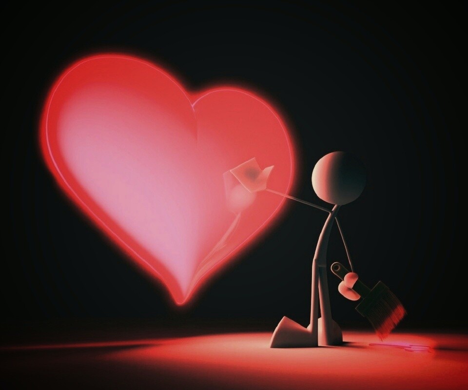 Нарисованное сердце обои