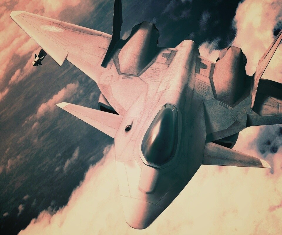 Нарисованный истребитель в полете обои