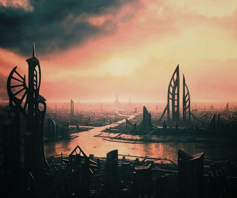 Прекрасный город будущего обои