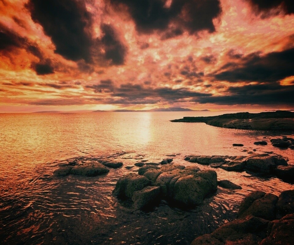 Красивый вид на вечернее море обои