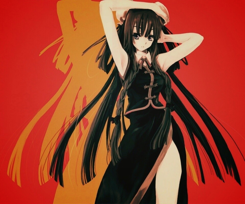 Девушка в чёрном обои