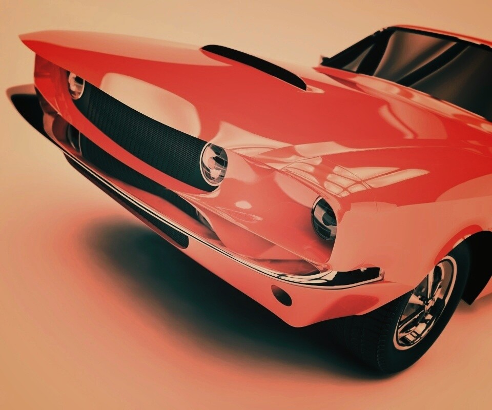 Красный ретро автомобиль обои