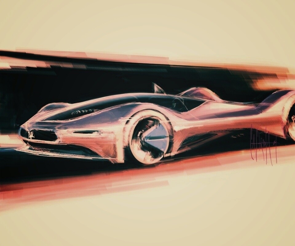 Эскиз Мазерати Birdcage обои