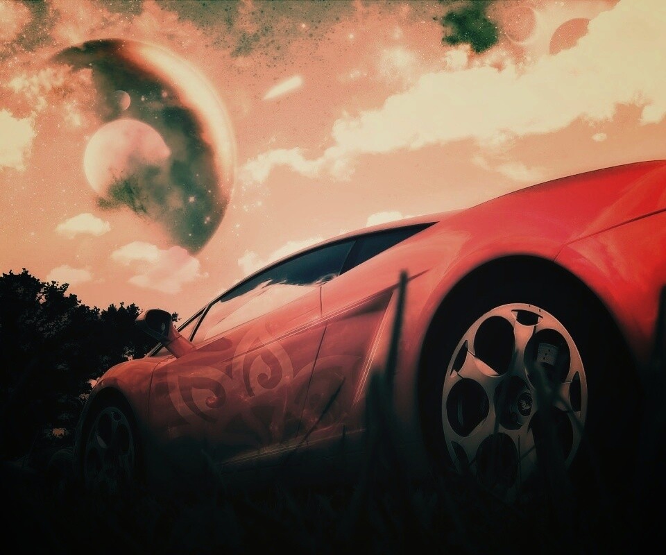 Lamborghini на другой планете обои