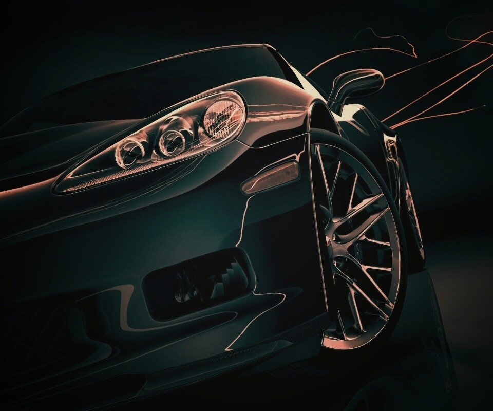 Чёрное авто обои