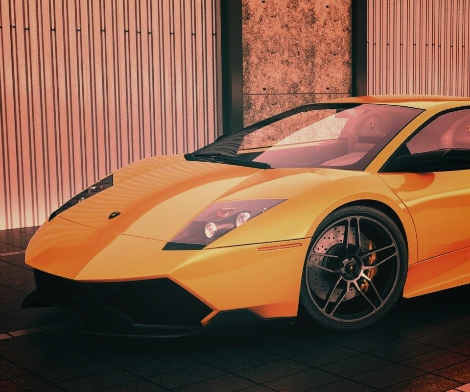 Жёлтый Ламборджини обои